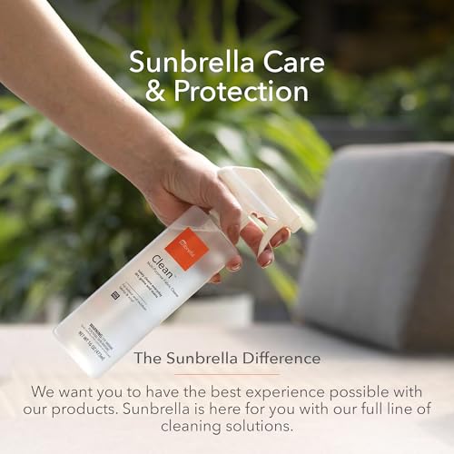 Sunbrella Clean Multi-Purpose Fabric Cleaner | Non-PFAS | 16 Fl Oz | All-in-One Solution for Water-Safe Upholstery and Vinyl; Lifts Everyday Stains and Spills - size: 16 Fl Oz (Pack of 1)