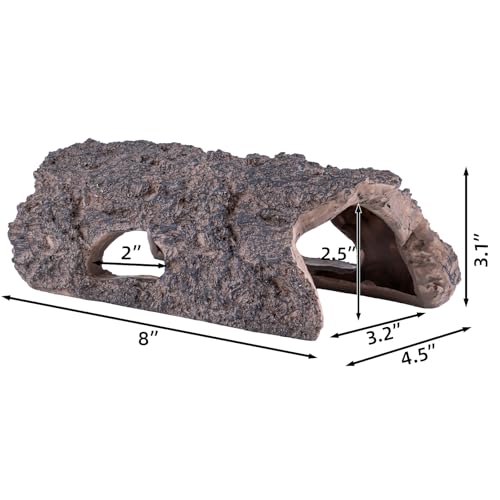 Natural Reptile Hide Basking Platform, Hideout Decor for Aquarium, Fish Tank, Bearded Dragon, Gecko, Shrimp, Betta (Moss Tree Cave, Medium) - color: Moss Tree Cave, size: Medium