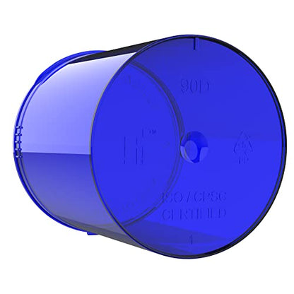 90 Dram CR Plastic Packaging Pop Top Containers - Child Resistant Travel Holder Vial Bottles - 60 qty (Translucent Blue) - color: Translucent Blue