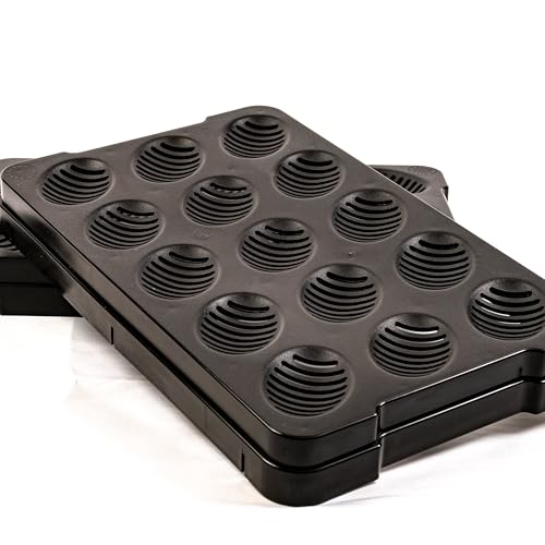 Easy Hatch Reptile Incubation Egg Trays; Each Tray Holds Reptile Eggs Over Incubation Substrate Fits Inside Reptile Incubation Box (Large 6 Pack, Black) - size: Large 6 Pack