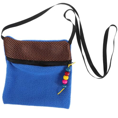 Toddmomy Breathable Small Animal Travel Carrier Bag with Shoulder Strap for Sugar Gliders, Hamsters, and Lizards, Portable Outdoor Pet in Dark Blue Random Color