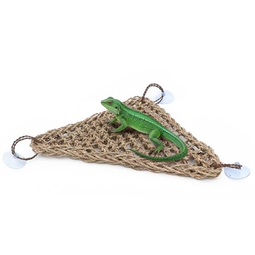 AQUA KT Reptile Lounger Lizard Bearded Dragon Snake Climbing Hammock for Reptile Bedding Amphibian Habitat Decoration, Made of Seagrass