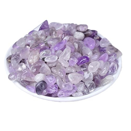 Erliway 7-9mm Amethyst Healing Crystal Chips for Crafts, 100g | Natural Crushed Crystal Stones Tumbled Chips for Vase Filler Aquarium Gravel, Meditation Chakra Balancing, Candle DIY Making - color: Amethyst