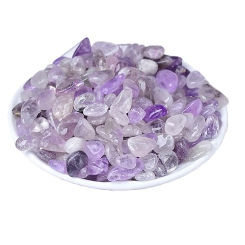Erliway 7-9mm Amethyst Healing Crystal Chips for Crafts, 100g | Natural Crushed Crystal Stones Tumbled Chips for Vase Filler Aquarium Gravel, Meditation Chakra Balancing, Candle DIY Making - color: Amethyst