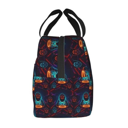 Adult Video Games Print Insulated Lunch Tote Portable | Video Games Player Art, Waterproof Reusable Thermal Bag, Side Pocket for Daily Outdoor Use - color: Pattern (863)
