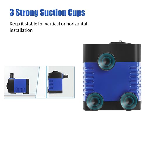 AQUANEAT 2-Pack Small Fountain Pump, 80GPH Submersible Water Pump for Aquarium Fish Tank, Outdoor Water Fountain, Hydroponics, Pond - size: 80 GPH