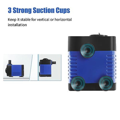 AQUANEAT 2-Pack Small Fountain Pump, 80GPH Submersible Water Pump for Aquarium Fish Tank, Outdoor Water Fountain, Hydroponics, Pond - size: 80 GPH