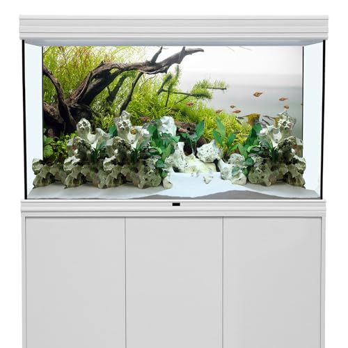 YongFoto Fish Tank Background 24x12 inch Aquarium Background River Bed Waterweeds Moss Lake Aquatic Plant Undersea Tree Branch Backdrop Reptile Habitat Terrarium Background - color: Green-6, size: 24x12in/60x30cm
