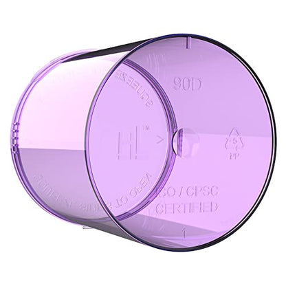 90 Dram CR Plastic Packaging Pop Top Containers - Child Resistant Travel Holder Vial Bottles - 60 qty (Translucent Purple) - color: Translucent Purple