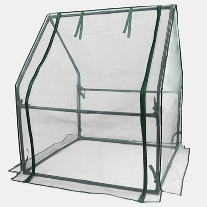 Gardzen Mini Greenhouse with Zipper Mesh Cover 36.2"(L) x36.2(W) x42.5(H) | Steel Frame Portable Outdoor Greenhouse, Enhanced Ventilation, Ideal for Spring, Summer & Fall - size: 36”(L) x36”(W) x42”(H)