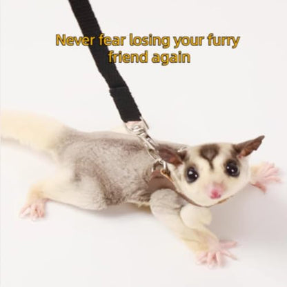 MANON ROSA Sugar Glider Pouch & Harness Set, Bonding Sling for Travel, Blue | Designed For Sugar Gliders, Secure Bonding Pouch For Bonding, Escape-Proof Harness, Breathable Fabric, Adjustable Shoulder St - color: 02 Blue Set