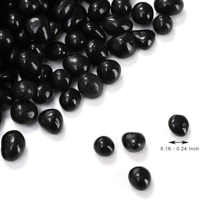 SOUJOY 3 LB Small Aquarium Substrate Gravel Sand, Polished Smooth Fish Tank Gravel, Black Crystal Chip Stone, Natural Decorative Mini Pebbles for Potted Plant, Vase Fillers, Fish Tank Rock