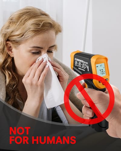 Eventek Infrared Thermometer Gun, -58°F to 1112°F Laser Thermometer Temperature Gun, IR Temp Gun for Cooking, Pizza Oven Accessories, Griddle, AC, Barbecue, Air, Fridge, Engine, Kitchen