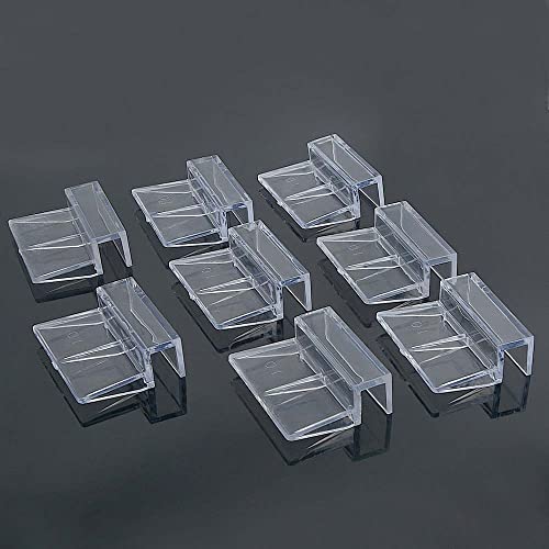 Aquarium Glass Cover Clips 10mm 8Pcs Universal Clear Acrylic for Fish Tank | Clear acrylic lid clips for 10mm glass cover. Universal for fish tanks and aquarium,Easy install, rustproof, durable.