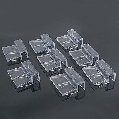 Aquarium Glass Cover Clips 10mm 8Pcs Universal Clear Acrylic for Fish Tank | Clear acrylic lid clips for 10mm glass cover. Universal for fish tanks and aquarium,Easy install, rustproof, durable.