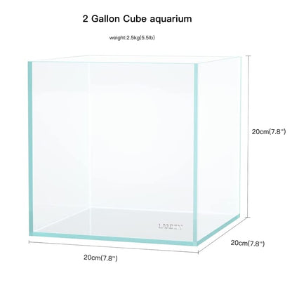 AWXZOM Small Nano Tall Rimless Tank, Glass Fish Tank, Betta Tank (2 Gallon 7.8x7.8x7.8inch/20x20x20cm) - size: 2 Gallon 7.8x7.8x7.8inch/20x20x20cm