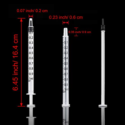 Frienda 20 Packs Large Plastic Syringe Measuring Syringe Tools Dispensing Multiple Uses (1 ml) - size: 1 ml