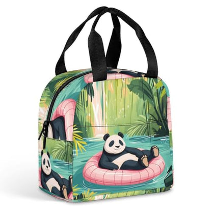 Funny Panda Lunch Bag for Women Men | Insulated Lunch Box Leakproof Food Meal Containers Reusable Foldable 6L Capacity Lunch Tote Bags for Work Picnic Travel - color: Style 4