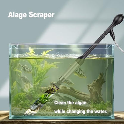 Carefree Fish Aquarium Gravel Cleaner 6Ft Hose Fish Tank Water Changer Sand Vacuum Adjustable Length ABS(for 20~100Gal Tank) 2026 New Upgrade Version - size: L(20~100Gal)