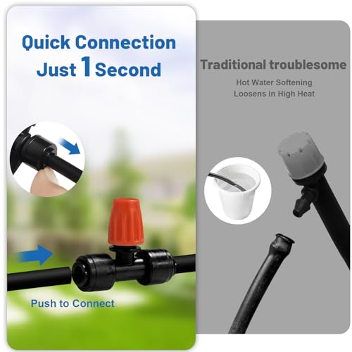 Misting Drip Irrigation System for Garden Watering,Raised Bed 120FT | Quick-Connect Plant Accessories, Drip Line Kit for Greenhouse, Micro Sprinklers for Yard Outside,Sistema De Riego Por Goteo - size: 120FT