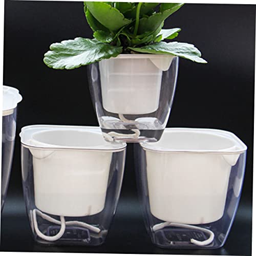 LIOOBO Flower Pot Self-Watering Planter Large Indoor Plant Pot Plastic Easy Care Decorative for Office Home