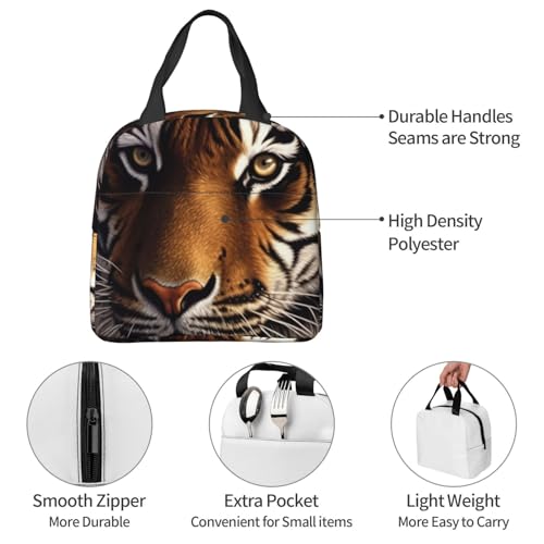 Insulated Lunch Bag Bengal Tiger Lunch Box for Women Men Reusable Leakproof Lunch Cooler Bag for Office Picnic - color: Bengal Tiger