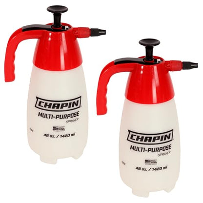 Chapin 48oz Pump Sprayer, Anti-Clog for Reliable Coverage, 2 Pack | Comfortable handheld design; thumb shut-off reduces fatigue during lawn, garden and household spraying tasks - size: 48 ounces (Pack of 2)