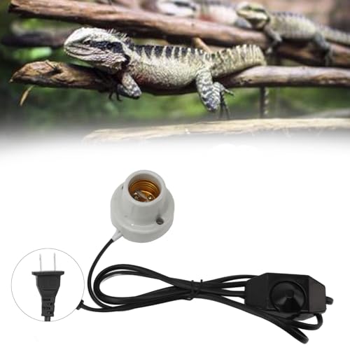 Jeffergarden Ceramic Heat Emitter, E27 Reptile Lamp Stand Pet Heater Bracket Without Bulb Adjustable Turtle Tank Accessories for Habitat Lizard Tortoise (US 120V)