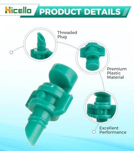 Micro Sprayer Irrigation System 200PCS 90 Degree Misting Nozzle Irrigation | Sprinklers Sprayer For Garden 0.15IN Drill Diameter Not For 1/4 Inch Hose, 180 Degree Cover Area : 0.9 - 1.1 m - size: 250pcs-180DR-Green