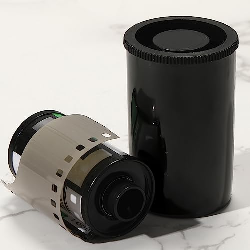 JOVITEC 100 Pcs Plastic Film Canister Holder 35 mm Empty Camera Reel Containers Storage Containers Case with Lids for Small Accessories Fish Hook Film Beads(Black) - color: Black