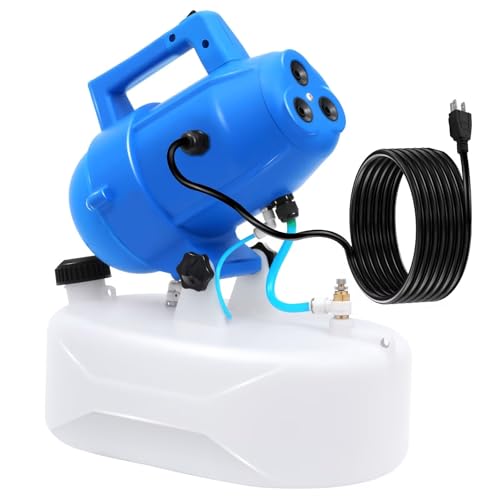 8L(2.1 Gallon) Tank, Portable Electric ULV Cold Fogger 1200W Adjustable Flow Fine Mist Sprayer with Long 17ft Power Cord for Home, Garden, Cleaning