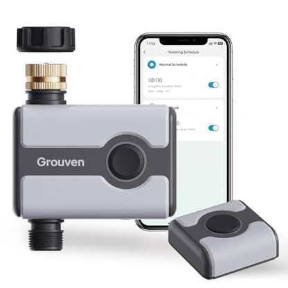 WiFi Sprinkler Timer Brass Inlet APP Remote Control Smart Irrigation System | via 2.4Ghz WiFi and Bluetooth, Easy Faucet Installation - style: WIFI 1 outlet
