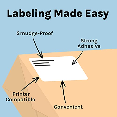 Premium Label Supply White Sticker Shipping Labels – 4" x 5" – Laser/Inkjet Compatible – (4 per Sheet), 25 Sheets - 100 Total Adhesive Labels - size: 100 Labels