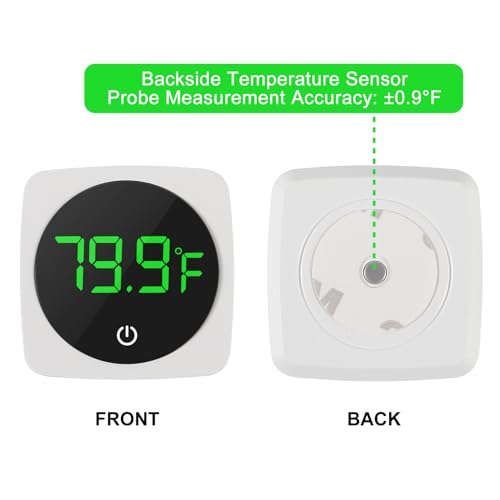 2 PCS Digital Aquarium Thermometer Fish Tank Thermometer with LED Touch Screen Stick-on Fish Tank Thermometer Fahrenheit Tank Temperature Measurement for Fish, Axolotl, Turtle, Square 2PCS - color: Square-White 2PCS