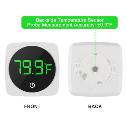 2 PCS Digital Aquarium Thermometer Fish Tank Thermometer with LED Touch Screen Stick-on Fish Tank Thermometer Fahrenheit Tank Temperature Measurement for Fish, Axolotl, Turtle, Square 2PCS - color: Square-White 2PCS