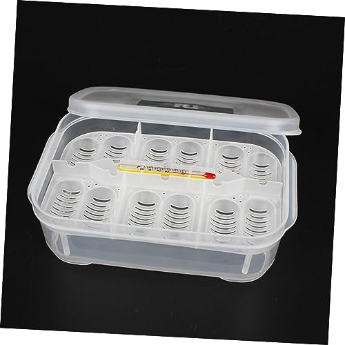 DOITOOL Transparent Breeding Isolation Box Incubator for Snakes and Lizards Hatching Box with Thermometer for Reptiles Holds Up to Eggs Easy to Clean and Observe