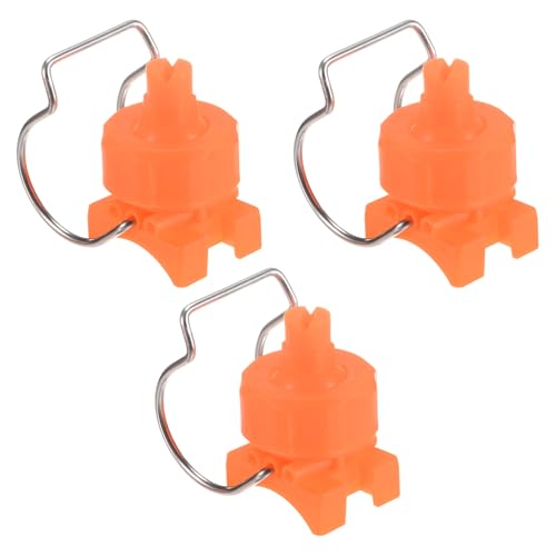 M METERXITY 3-Pack Flat Fan Spray Tips, 2.4mm Pore Plastic Spray Nozzle with Clip Adjustable Atomization Nozzle for 1-1/4" Hose, 0.36 Cubic Meters Per Hour [Orange, 65 Degree] - size: 2.4mm x 1-1/4"