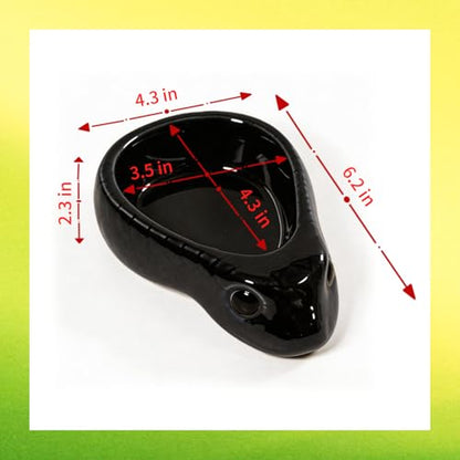 Reptile Water Dish, Ceramic Snake Water Bowl for Snake, Leopard Gecko, Bearded Dragon and Lizard, Reptile Bathing Pool Food Feeding Dish, Terrarium Tank Accessories (Black) - color: Black