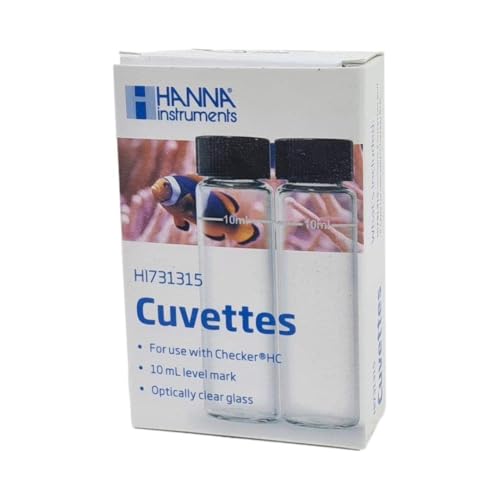 WLR Industries Hanna HI731315 - Glass Cuvettes and Caps for Hanna Checker Saltwater Aquarium Alkalinity Colorimeter Checker Tester