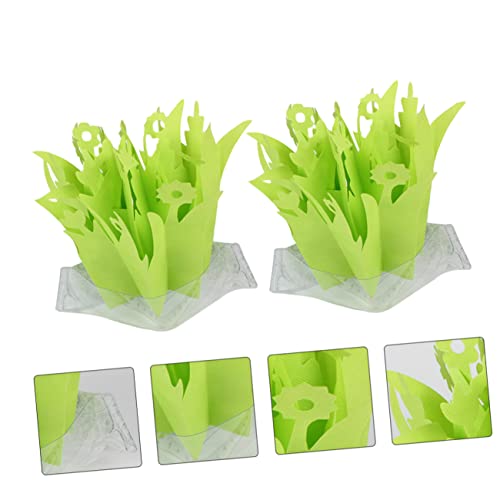 2pcs Reptile Humidifier Plant Design Non-electric Air Moisturizer for Tortoise and Reptile Enclosures Energy-efficient Water Absorption System