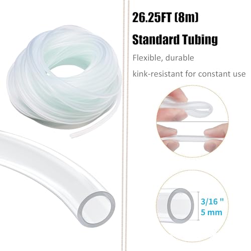 Aquarium Air Pump Accessories - Contains Airline Tubing, Control Valve, Air Stones, Connectors, Check Valves, Suction Cups