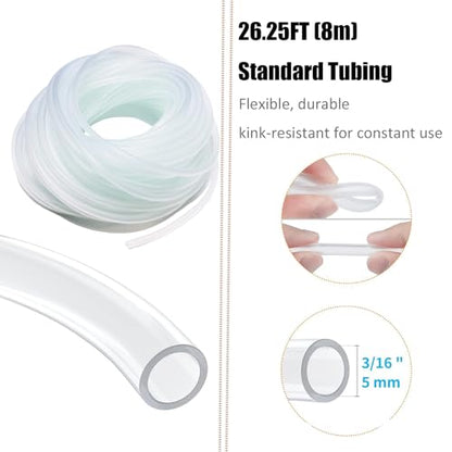 Aquarium Air Pump Accessories - Contains Airline Tubing, Control Valve, Air Stones, Connectors, Check Valves, Suction Cups