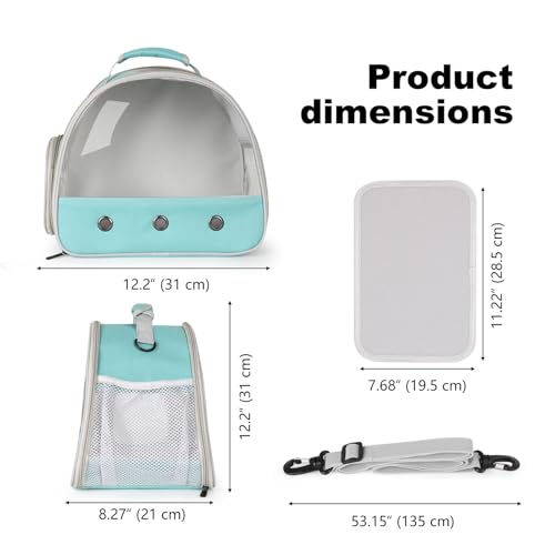 Bearded Dragon Carrier,Lizards Travel Bag, Small Animal Travel Carrier for Hedgehog Rat Parrot Bird, Portable Guinea Pig Travel Carrier for 2 - color: Green