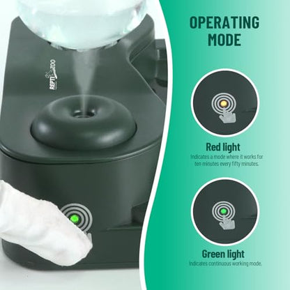 REPTI ZOO Water Feeder and Fogger, 2 in 1 Reptile Humidifier with Water Bowl, Automatic Water Dispenser for Chameleon Frog Lizard Gecko