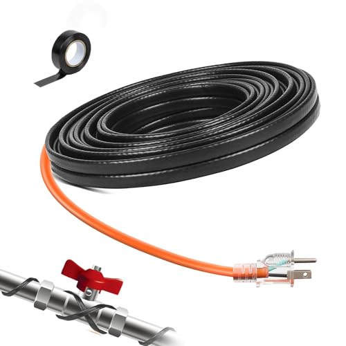 Heat Tape for Water Pipes Roof & Gutter Snow De-Icing 6FT | Heat Cable 5 Watts Per Foot, Water Line Heat Tape Keeps Water Flowing at -40°F 5W/FT, 120V 6 Feet - size: 6FT