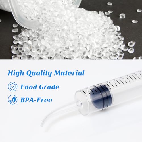 Wisdom Teeth Syringe,12ml Dental Irrigation Syringe (10 Pack) | Curved Tip & Measurement, Sterile Individually Package for Oral Dental Care, Tonsil Stones Removing, Lab, Liquid, Feeding - style: Curved Tip 10 Pack