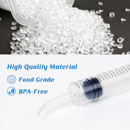 Wisdom Teeth Syringe,12ml Dental Irrigation Syringe (10 Pack) | Curved Tip & Measurement, Sterile Individually Package for Oral Dental Care, Tonsil Stones Removing, Lab, Liquid, Feeding - style: Curved Tip 10 Pack