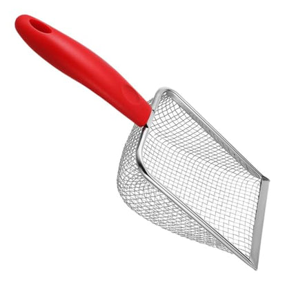 Totority Stainless Steel Cat Litter Scoop Metal Sand Scooper for Cats Reptiles and Beach Sand Mesh Use with Precision Corner Cleaning Effortless Pet Waste Removal Tool