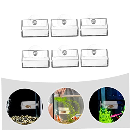 6pcs Shrimp Feeding Dishes Food Trays Cups for Aquatic Supplies and Reptile Feeding Easy to Clean and Install for Fish Tanks and Turtles