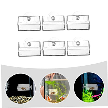 6pcs Shrimp Feeding Dishes Food Trays Cups for Aquatic Supplies and Reptile Feeding Easy to Clean and Install for Fish Tanks and Turtles